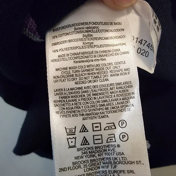 Brooks Brothers Blue Floral Embroidered Needlepoint Grannycore Sweater Size S - Picture 7 of 8